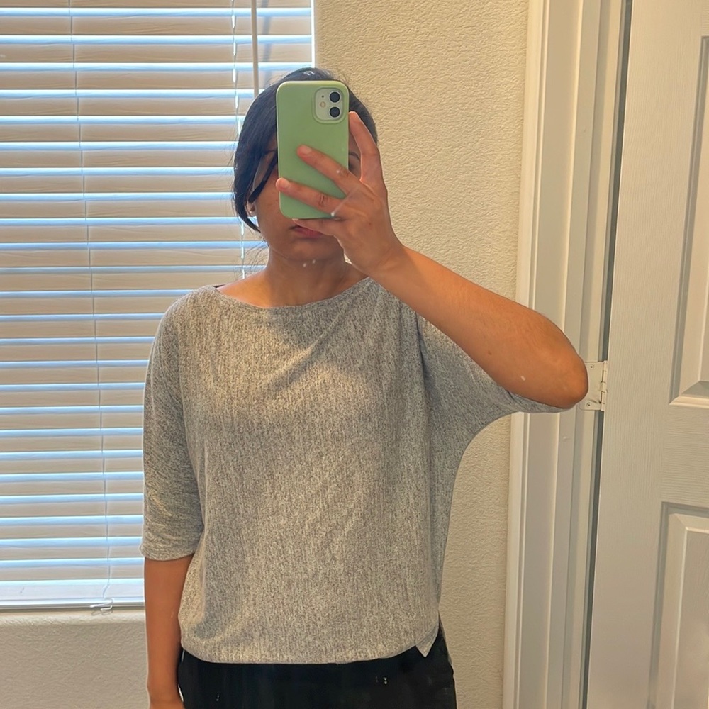 Grey boat neck BR top. LIKE NEW!